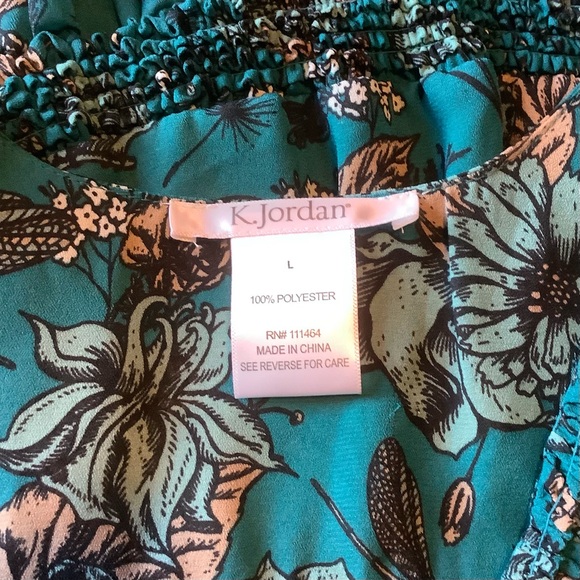 K. Jordan Tank Top tunic blouse long back hem Vee neck Large - Picture 7 of 9